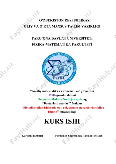 "dasturlash asoslari" kurs ishi — DOC