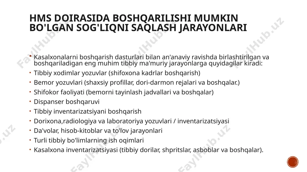 i darhol qayta ishlash.). endi qimmatbaho server apparati yoki dasturiy ta'minotni sotib olish yoki saqlashga hojat yo'q. tibbiy dasturiy ta'minotning tobora takomillashib borayotgan xususiyatlari: biosensorlar, dasturiy ta'minot komponentlari, tibbiy narsalar interneti, teletibbiyot dasturlari, masofaviy diagnostika dasturlari va boshqalar bilan integratsiya. kasalxonangizni boshqarish tizimi nima uchun zamonaviy texnologiyaga muhtojligini bilib oling sabab # 2: texnologik turg'unlikni oldini olish. texnik innovatsiyalarni tibbiy amaliyotga o'z vaqtida moslashtirish katta samaradorlikni keltirib chiqaradi. shunga qaramay, ko'plab shifoxonalarda va uzoq muddatli tibbiy markazlarda siz turli xil it echimlarining aralash sumkasini topasiz. ba'zilar juda eskirgan (eski tibbiy dastur deb ataladigan) ko'rinishi mumkin, boshqalari esa bir-biri bilan yomon munosabatda bo'lishadi...xavfsizlik qochqinlari, buggy dasturlari yoki bemorlarning shaxsiy ma'lumotlari bilan ishlashda kamchiliklar kabi ko'plab boshqa masalalar haqida gapirmasa ham bo'ladi. xususiy yoki maxsus hms dasturlarini yaratish-bu arxitekturani qayta ko'rib chiqish va ushbu muammolarning barchasini birdaniga engib o'tishning ajoyib usuli. kasalxonangizni boshqarish tizimi nima uchun zamonaviy texnologiyaga muhtojligini bilib oling sabab …