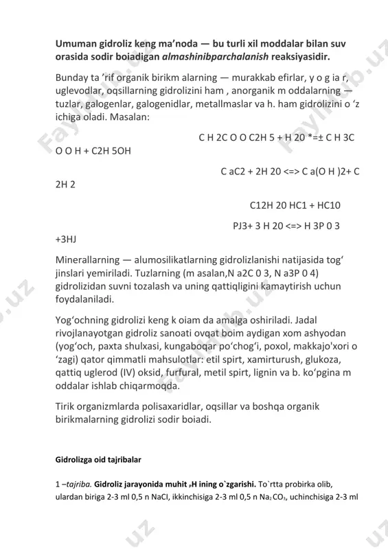 tuzlarning gidrolizlanishi - Page 5