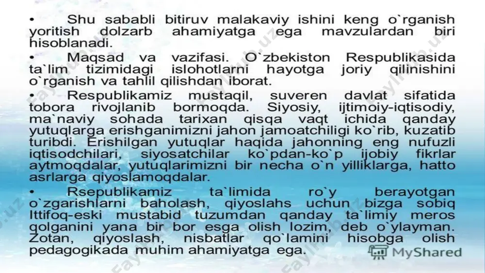 o'zbekistonda ta'lim tizimi mavzusida taqdimoti - Page 4