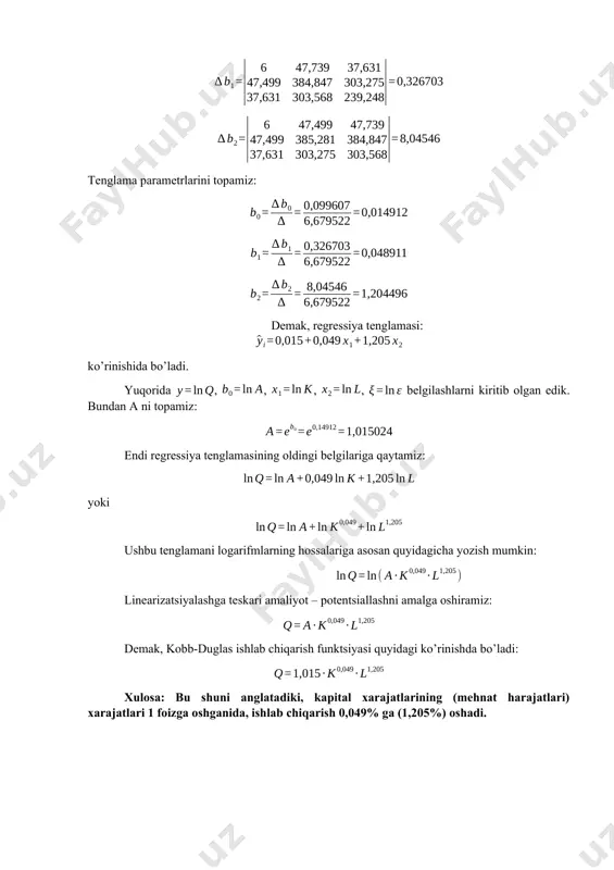 amaliy ekonometrik modellar. ishlab chiqarish funktsiyalari (amaliy mashg’ulot) - Page 3