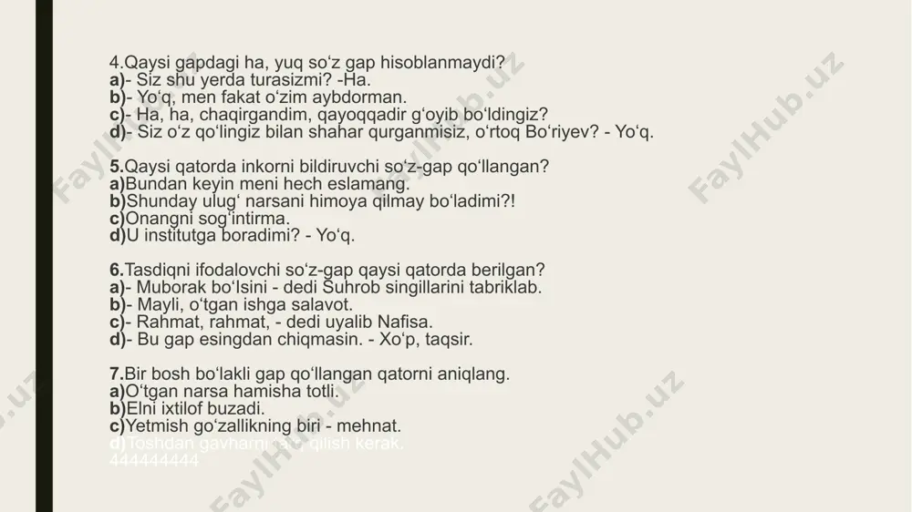 gap turlari bo’yicha viktorina va testlar - Page 5