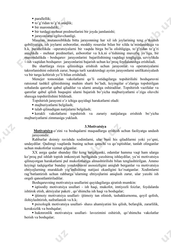 lot faoliyatining har bir yo’nalishi bo’yicha faoliyatning hajmi belgilanadi. ishchi kuchi va kapital kiritmalarni jalb qilish bo’yicha rejalar, mahsulotni ishlab chiqarish rejalari tuziladi. yillik reja ishlab chiqarish va sotish rejalarini choraklar va oylar bo’yicha tafsiloti bilan aniqlab beradi. bunda har bir bo’linma har oyda sotishlar va xarajatlar bashoratlarini aniqlab oladi va o’z rejalarini ushbu aniqlashlar bilan moslashtiradi. korxona faoliyatini operativ rejalashtirish ko’pincha biznes-reja asosida amalga oshiriladi. biznes-rejada tashkilot rioya qilish kerak bo’lgan vaqt oralig’i ma’lum bo’lishi kerak (odatda bir yil). biznes-reja yordamida tadbirkor ma’lum davr ichidagi faoliyati natijalarini baholashi mumkin. bu rejadan yana kelajakda biznesni olib borish kontseptsiyasini ishlab chiqish uchun foydalanish mumkin. bundan tashqari qarz beruvchilar va sarmoyadorlar biznesga pullarini kiritishdan avval, biznes-reja bilan tanishishlari darkor. bunda ular tadbirkorning ishga doir obro’si, qarzga xizmat ko’rsatish bo’yicha pul oqimlari, kafolatlarni ta’minlanishi va shaxsiy sarmoyaning ulushiga e’tibor qaratishlari kerak. biznes-rejalar asosan quyidagi bo’limlarga ega bo’ladilar: - mahsulot va xizmatlar; - marketing; …