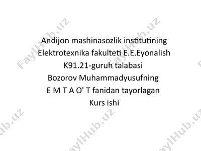 pn-45 tipli dvigatel uchun transformator tanlash bo‘yicha kurs ishi — PPTX