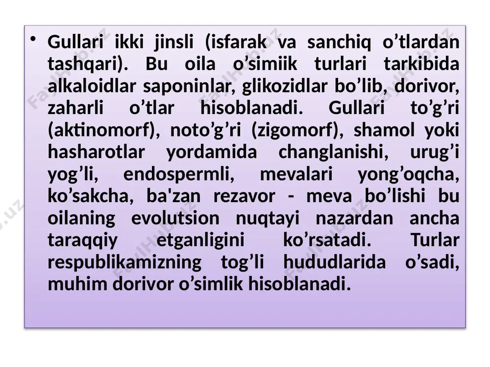 ayiqtovonkabilar sinfcha (ajdodcha)si - ranunculidae - Page 5