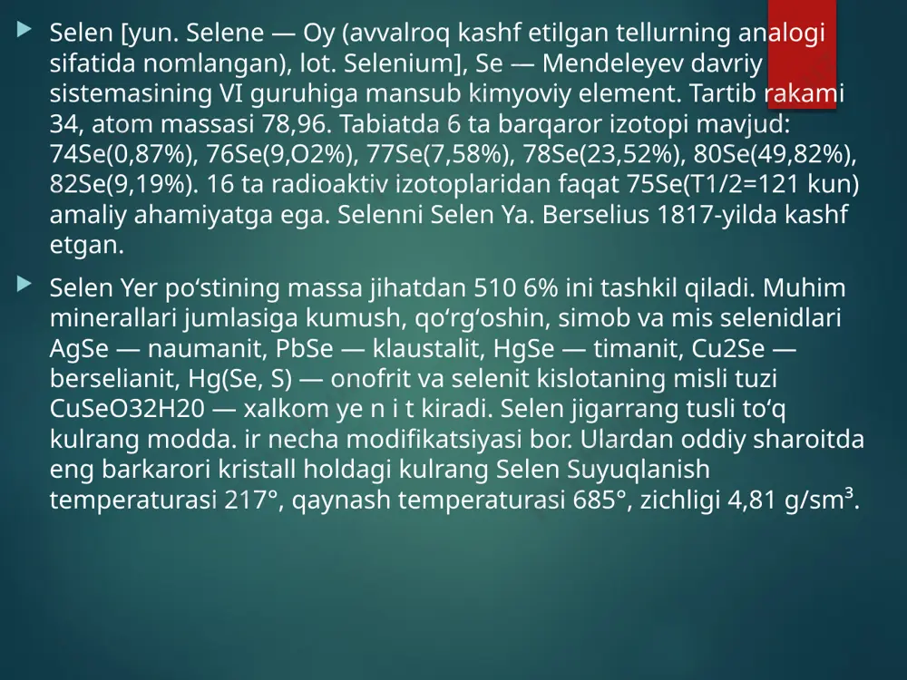 selenit va tellurit kislotalar - Page 5