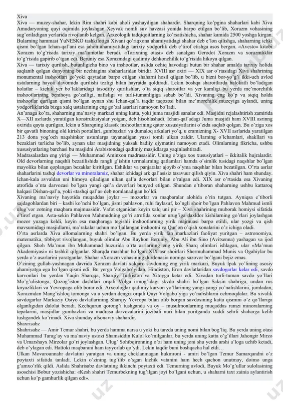 manbalari samarqand shahri haqida nomini marokand shaklida aytib o’tganlar, o’rta asrlar davrida qadimiy samarqandning xarobalari afrosiyob deb nomlanadigan bo’ldi. samarqand shahri haqida eng birinchi yozma fikr eramizdan avvalgi 329 yilga oid, u paytda iskandar zulqarnayn boshchiligidagi yunon-makedon lashkarlari uni ishg’ol qilgan. eramizning birinchi asrlarida shahar qudratli kangyuy davlati hukmronligiga tushib qolgan edi. vi—vii asrlarda samarqandda turk hoqonligi bilan yaqin aloqada harakat qilgan ishxiy hukmdorlari taxtga chiqqan. vii asr oxirida – viii asr boshida arab istilochilariing lashkarlari paydo bo’ldi. 1220 yil bahorida shaharni chingisxonning qo’shinlari qo’lga olib, uning qadimgi zaminigacha buzib tashlaganlar. xiv asr — xv asrning o’rtalarida samarqandning iqtisodiy, siyosiy va madaniy hayotining yangi beqiyos yuksalishi yuz beradi. aynan shu davrda temur tomonidan yaratilgan, volgadan gang daryosigacha, tyan-shan tizmasidan bosforgacha yastanib yotgan ulkan davlatning poytaxti sifatida samarqand jahonda mashhur bo’ladi. amir temur poytaxti samarqandni go’zal shaharga aylantirishni orzu qilar edi. hindiston, afg’oniston, eron, suriya, kavkaz orti davlatlari, turkiyaga qilgan har …