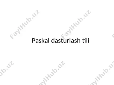 paskal dasturlash tili — PPT