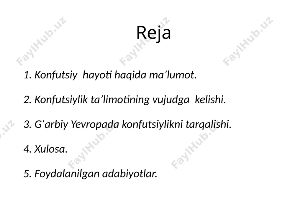 alarga ega edilar. noshirlardan biri filipp kuplet mishel ismli suvga cho'mgan xitoylik yigit hamrohligida yevropaga qaytib keldi. xulosa konfutsiy merosi nafaqat xitoyda balki boshqa davlatlar madaniyatida katta taʼsir oʻtkazadi. konfutsiy merosi falsafiy va axloqiy qarashlarni oʻz ichiga oladi. image1.jpeg image2.jpeg image3.jpeg image4.jpeg image5.jpeg image6.jpeg image7.jpeg image8.jpeg image9.jpeg image10.jpeg image11.jpeg image12.jpeg image13.jpeg image14.jpeg