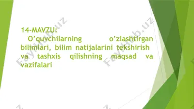 o'quvchilarning bilimini tekshirish va tashxis qilish — PPTX