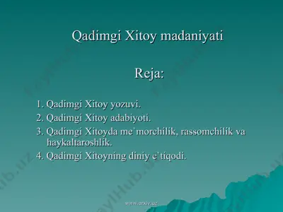 qadimgi xitoy madaniyati — PPT