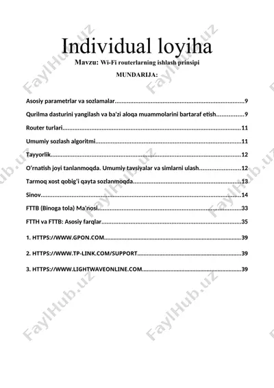 wi-fi routerlarning ishlash prinsipi — DOCX