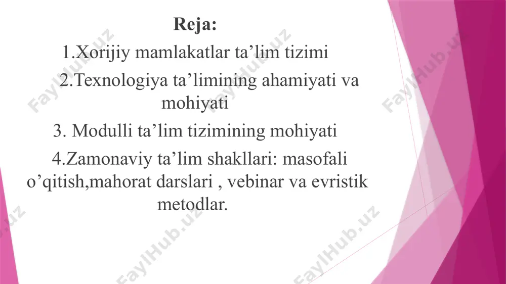 aponiyada maktabga 6 yoshdan boriladi. boshlang‘ich maktabga 6 yoshdagi yapon bolalarning 99 % qatnaydi. 99 % yapon boshlang‘ich maktablari davlat tasarrufida, 1 % - xususiy. o‘quv rejasiga yapon tili, gumanitar fanlar, arifmetika kabilar kiradi. maktablarda o‘qitish dasturi o‘zgaruvchan, lekin ta’lim vazirligi tasdiqlagan standartlarga asoslanadi. boshlang‘ich ta’limni moliyalashtirish, o‘qituvchilar bilan ta’minlash, maktab dasturlarini yaratish mahalliy hokimiyat zimmasida. boshlang‘ich ta’limda bolalar davlat hisobidagi 1945 ta kandji ieroglifdan 1006 tasini yod olishi kerak. boshlang‘ich ta’lim “syogakko” quyidagi vazifalarni hal qiladi: -o‘quvchilarni vatanparvarlik ruhida tarbiyalash, vataniga, o‘z qadriyatlariga hurmat hissini o‘rgatish; -o‘quvchilarni xalqaro hamkorlik ruhida tarbiyalash; -ona tilidan to‘g‘ri foydalanish; -iqtisodiy tarbiya berish; yuqori o‘rta maktabda yapon tili, matematika, tabiiyot, jamiyatshunoslik va boshqa majburiy umumta’lim fanlariga qo‘shimcha holda o‘quvchilar tanlov bo‘yicha fanlarni taklif qiladilar, bu ingliz tili, yoki boshqa chet tillar, shuningdek, texnik va maxsus fanlar bo‘lishi mumkin germaniya federativ respublikasi ta’lim tizimi bir necha bosqichni o‘z ichiga oladi: elementar ta’lim: maktab ta’limining 1bosqichiga …