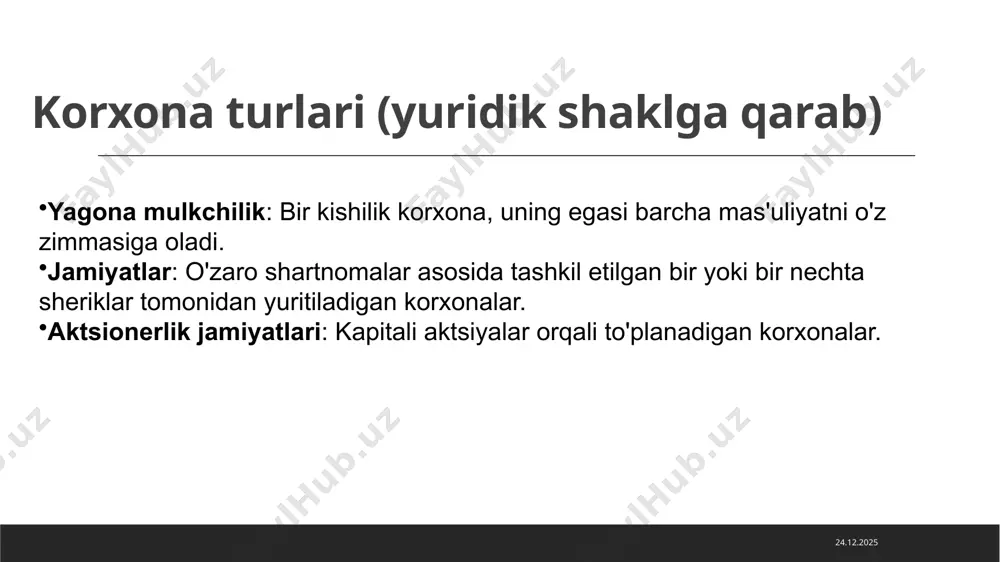 korxona tushunchasi, turlari va vazifalari - Page 5