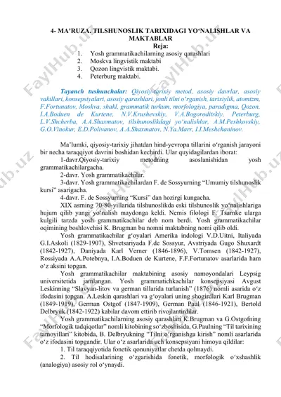 yosh grammatikachilarning asosiy qarashlari — DOCX