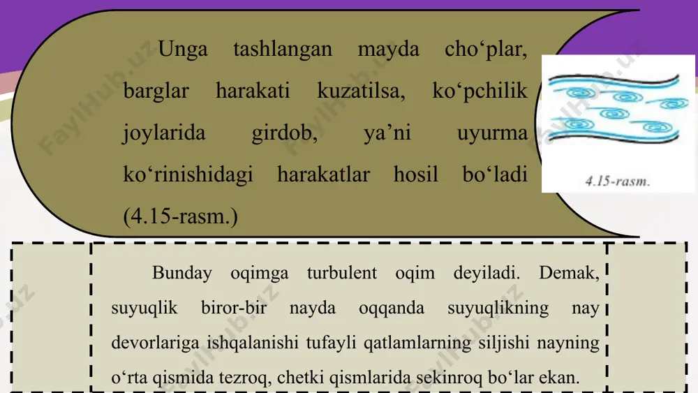 suyuqlik va gazlar harakati, oqimning uzluksizlik teoremasi. bernulli tenglamasi 10 - sinf - Page 5