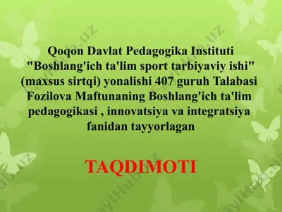 boshlang'ich ta'lim pedagogikasi — PPTX