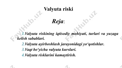 valyuta riski — PPTX