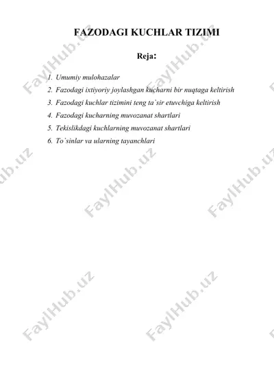 fazodagi kuchlar tizimi — DOC