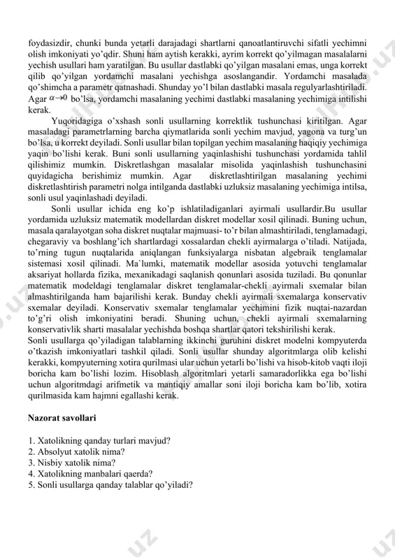 diskretlashtirish, sezgirlik va xatolik haqida taqdimot - Page 5