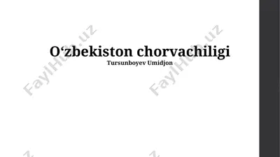 o‘zbekiston chorvachiligi — PPTX