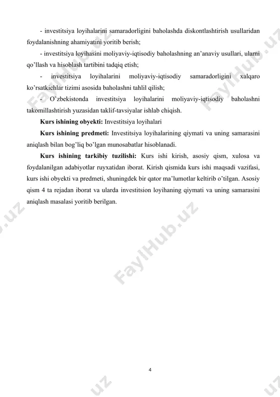 isodiy samaradorlik ko'rsatkichlari andozasi quyidagilarni o’z ichiga oladi: 1. milliy iqtisodiyot bo'yicha kengaytirilgan takror ishlab chiqarish qonunlarining amal qilish natijasini ifodalash; 2. milliy iqtisodiyotning barcha tarmoqlarida ijtimoiy ishlab chiqarishning umumiy samaradorligini aniqlash imkoniyatini yaratuvchi yagona uslubiyatni ishlab chiqish; 3. samaradorlikni namoyon bo'luvchi shakllarini ifodalash; 4. samaradorlik darajasi bilan bir qatorda unga ta'sir ko'rsatuvchi turli xil omillarni aniqlash. iqtisodiy o'sish samaradorligi - erishilgan natijani unga erishish uchun sarflangan xarajatga solishtirish yo'ii bilan aniqlanadi. ma'lum davr ichida erishilgan natija jamiyat bo'yicha milliy mahsulot (sanoatda bir yil ichida ishlab chiqarilgan jami yalpi mahsulot) olinadi. sarflangan xarajat hisoblab chiqiladi va jamlanadi. u holda iqtisodiy o'sish samaradorligi yalpi mahsulot qiymatining o’sishini xarajatlar nisbatiga solishtirish yo'ii bilan aniqlanadi, ya'ni: 2.iqtisodiy o’sish samaradorligi formulasi. bu ko'rsatkich yordamida iqtisodiy o'sish samaradorligining ijobiy yoki salbiy tomoni aniqlanadi. agar samaradorlik ma'lum vaqt, davrlar bo'yicha solishtirilsa uning o'sishi yoki kamayish holatini imkoni yuzaga keladi. iqtisodiy o'sish samaradorligiga quyidagi omillar ta’sir qiladi: …