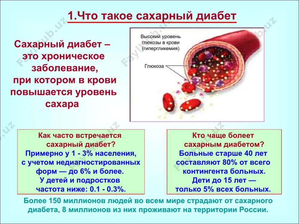 m mnogokratno vozrastaet, esli sredi vashix rodstvennikov bilo viyavleno eto zabolevanie. 1 vtoraya po znachimosti prichina vozniknoveniya saxarnogo diabeta - ojirenie. i esli s nasledstvennimi faktorami meditsina spravitsya poka ne mojet, to veroyatnost poyavleniya diabeta vsledstvie ojireniya vpolne po silam isklyuchit samomu cheloveku, k primeru, soblyudaya dietu. izbitochniy ves (ojirenie) i nasledstvennost yavlyayutsya osnovnimi faktorami riska poyavleniya saxarnogo diabeta 2 tretey prichinoy mojet bit zabolevanie ili travma, porajayushee kletki podjeludochnoy jelezi, chto privodit k nedostatochnosti virabotki insulina. k takim zabolevaniyam otnosyatsya pankreatit, rak podjeludochnoy jelezi. 3 pankreatit — eto vospalenie podjeludochnoy jelezi. rak podjeludochnoy jelezi chetvertaya prichina - infektsionnie zabolevaniya, igrayushie rol puskovogo mexanizma v vozniknovenii saxarnogo diabeta. eto mojet bit krasnuxa, vetryanaya ospa, gepatit ili daje gripp. 4 krasnuxa vetryanaya ospa gepatit gripp na pyatom meste bich sovremennogo chelovechestva - nervniy stress. mexanizm provotsirovaniya saxarnogo diabeta takoy je, kak i v predidushem sluchae – stress igraet rol puskovogo kryuchka. …