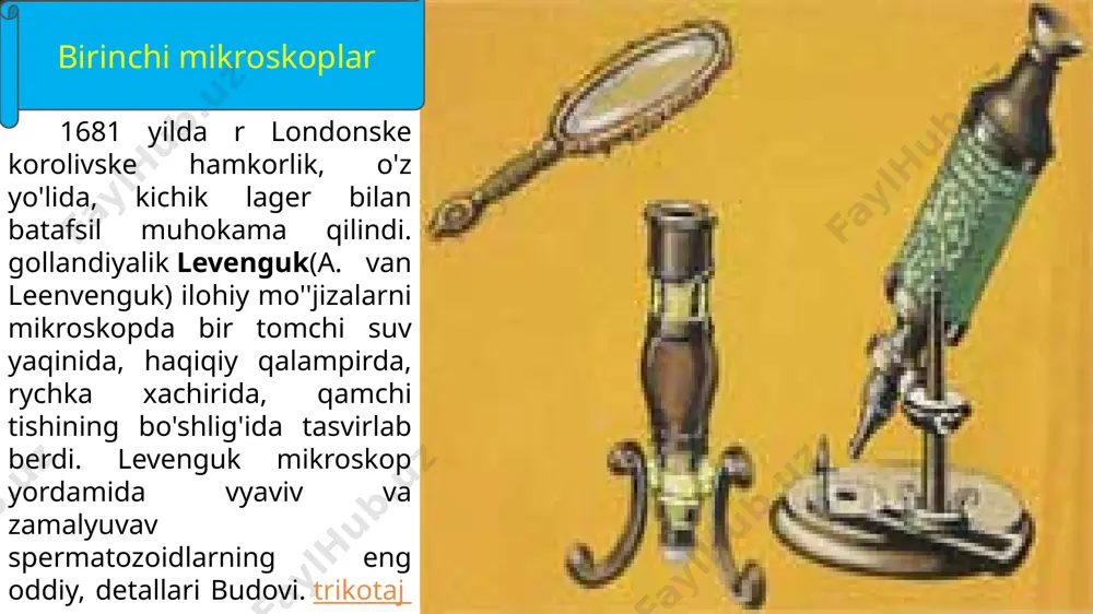 san yorug'lik manbai, reflektor, konsentrator, obyektiv optikasi va ko'z qopqog'ini o'z ichiga oladi. optik mikroskopning asosiy tuzilishi va funksiyasi. oyna naychalari: mikroskopning yuqorisida yoki ko'zguskaning old tomoniga o'rnatilgan silindrsimon struktura, yuqori uchida ko'zgu va pastki uchburchakda ob'ektiv konvertorga ulanadi.ob'ektiv ob'ektiv konverteri: ob'ektiv linzalarni konvertatsiya qilish diskida ham tanilgan. disk turiga o'xshash tuzilma, soat yo'nalishi bo'yicha yoki soat sohasi farqli ravishda erkin aylanadigan oyna tüpünün ostiga o'rnatilgan. $ raqam bir xil tirgak bilan taqsimlanadi, bu ob'ektiv linzani turli kattalashtirish bilan ishlatish uchun ishlatiladi. aylanadigan hayvonni aylanadigan konvertatsiya disklari turli ob'ektiv linzalarning ish joyiga kelishiga imkon beradi (ya'ni, optik yo'l bilan). oyna burchagi: mikroskopni ushlab turadigan tutqichning qismi bo'lgan linza tubi va oynani qo'llab-quvvatlovchi kavisli struktura. binokulyar vertikal mikroskopning oynasi va uning ostidagi oyna ustunlari orasida burchakli birikma mavjud, bu esa ko'zgu naychasini kuzatishni engillashtiradigan muayyan burchakka aylantirishga imkon beradi, ammo foydalanilganda burilish burchagi 45 darajadan oshmasligi kerak. mikroskop og'irlik markazi sababli …