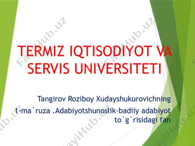 adabiyotshunoslik — PPTX