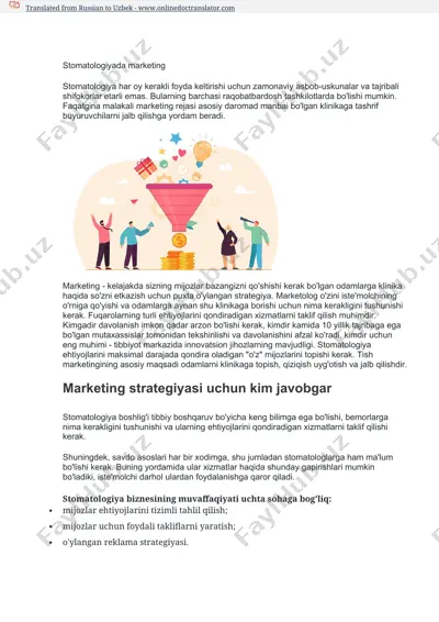 stomatologiyada marketing — DOCX