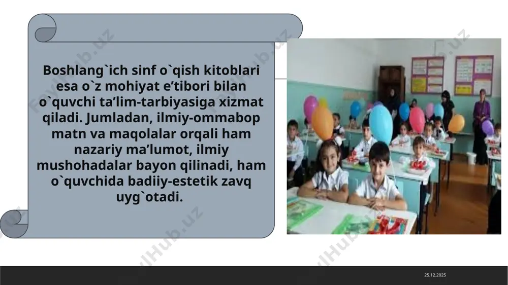 hilar ilgari baxtli hayot uchun, o`z hayotlarini yaxshilash uchun, ota-bobolarimiz dushmandan vatanni saqlash uchun qanday kurashganliklarini tushunib yеtishga yordam bеradi; bolalar mеhnat hayotning asosi ekanini, kishilar hayoti mеhnat tufayli rivojlanib, farovonlashib borishini bilib oladilar. 23.04.2024 matn nutqiy hodisa bo`lib, u ikki va undan ortiq gapning mazmunan birikishidir. masalan, “bahor. daraxtlar gulladi.” shaklidagi uchtagina so`zning mazmunan birikishidan tortib, butun boshli badiiy romanlar, yirik trilogiyalar ham matn sanaladi. har bir matn ma’lum bir narsa, voqea-hodisani tasvirlaydi, u haqda xabar beradi, so`zlovchining munosabatini ifodalaydi. 23.04.2024 matn o`z tuzilishiga ko`ra gap, murakkab sintaktik butunlik, xat boshi (abzats), bo`lim, qism, bob va paragraflardan tashkil topishi mumkin. o`quvchilaar tomonidan yaratilgan matnlar esa asosan gap, abzats va qismdan iborat bo`ladi. bu birliklar, albatta, matn hosil qilishda ishtirok etadi va uni shakllantirishda muhim ahamiyatga ega bo`ladi. boshlang`ich sinf ta’limida matnning tasvir, rivoya va muhokama kabi bayon usullaridan ko`proq foydalanadi 23.04.2024 aslida esa matn (arabcha–yelka) nutqning yozuvdagi ifodasini bildiradi. …