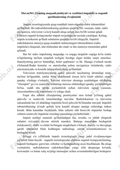 impuls texnologiyasi — DOCX