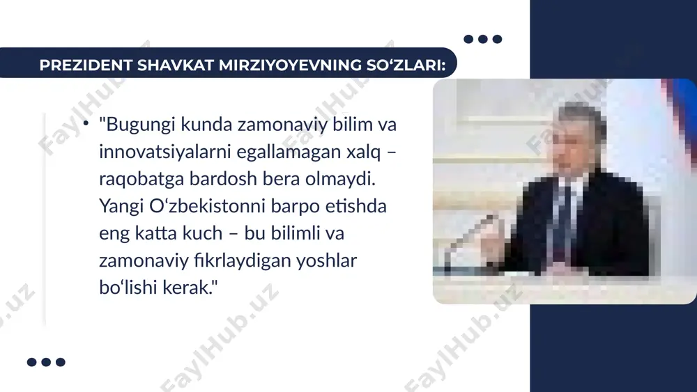 i faol ishtirokchi qiladi. 🔹 ahamiyati: 🎯 mustaqil fikrlash 🎯 faollik 🎯 darsda qiziqish ortadi 📗 2. m. jo‘rayev – “innovatsion pedagogik texnologiyalar va ularning o‘quv jarayonidagi ahamiyati” 🔹 asosiy g‘oya: akt, muammoli va loyiha asosida o‘qitish – samarali yondashuvlar sifatida ko‘rsatiladi. 🔹 ahamiyati: 💡 muammo yechish ko‘nikmasi 💡 mustaqillik 💡 o‘quvchida tanqidiy fikrlash shakllanadi mavzuga oid adabiyotlar tahlili 🇸🇬 singapur 📘 tan chee seng (2017) – "innovatsion ta’lim texnologiyalarining ta’lim tizimidagi o‘rni" 🔹 asosiy g‘oya: singapurda ta’lim tizimi o‘quvchilarga tizimli, tanqidiy fikrlashni rivojlantirishga yo‘naltirilgan. akt va loyiha asosida o‘qitish keng tarqalgan. 🎯 natija: o‘quvchilar global raqobatga tayyor bo‘lib, yuqori sifatli ta’lim olishadi. 🇬🇧 buyuk britaniya 📘 david h. hargreaves (2004) – "innovatsion ta’lim: kreativ pedagogika" 🔹 asosiy g‘oya: buyuk britaniya ta’lim tizimi ijodiy yondashuvlarni qo‘llab-quvvatlaydi. loyiha asosida o‘qitish va kooperativ ta’lim metodlari o‘quvchilarga mustaqil fikrlashni o‘rgatadi. 🎯 natija: o‘quvchilar o‘zini ifoda etishda, muammolarni hal qilishda va jamoada ishlashda kuchli …