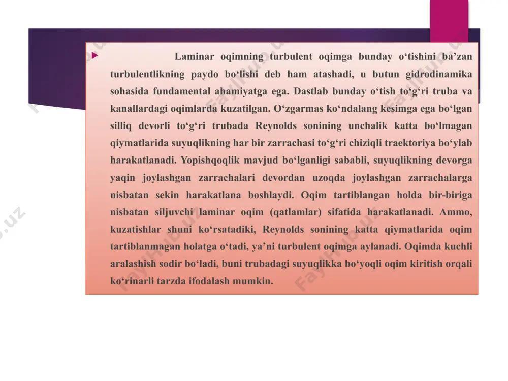 real suyuqliklarning harakati va turbulentlik - Page 4