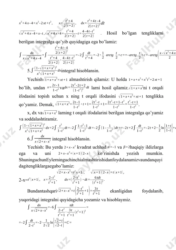 irratsional funksiyalarni integrallash - Page 5