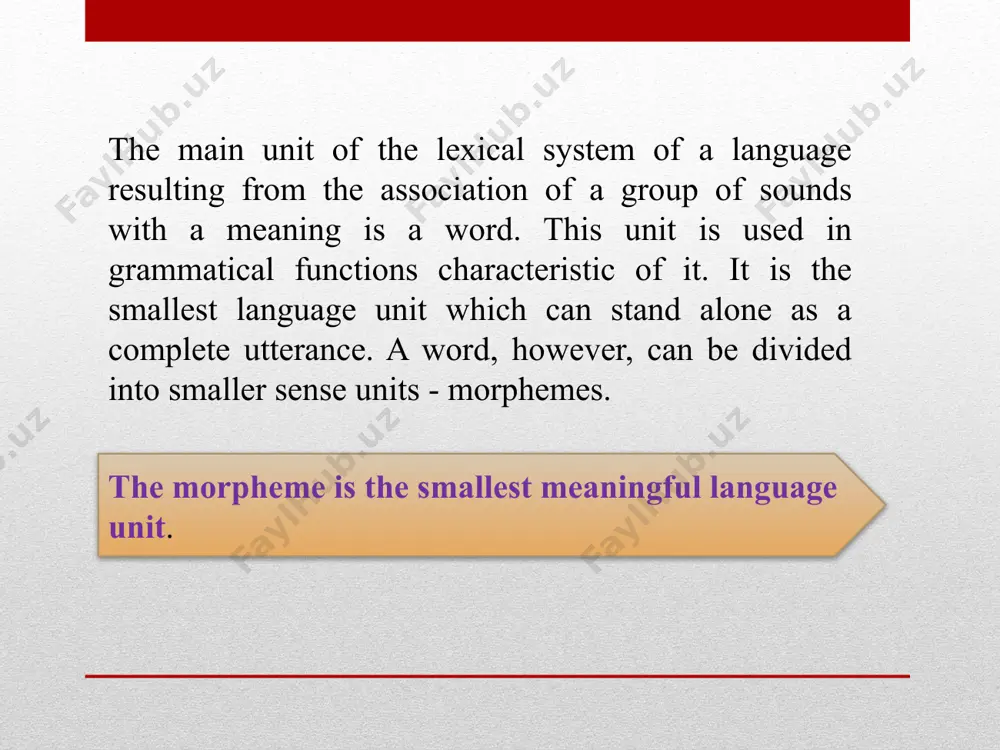 more natural for english and uzbek to use a hyperonym, while russian typically favours hyponym: english russian uzbek box коробка коробочка шкатулка ящик ящичек қути қутича flask фляга фляжка склянка пузырёк фляга pot горшок котелок банка кружка кринка тувак naturally, it is possible to show opposite examples in which russian and uzbek words are more general in meaning than its counterparts in english: english russian uzbek finger toe палец бармоқ hand arm рука қўл watch clock часы соат depending on the context russian uses a special prefixed derivatives where english and uzbek have a general word: english russian uzbek to cut a finger порезать палец бармоқни кесмоқ to cut a road перерезать дорогу йўлни кесиб ўтмоқ to cut a grass срезать траву ўтни кесмоқ to cut one’s throat зарезаться, перерезать кому та горло кимнидир сўймоқ (томоғини кесмоқ) every word has two aspects: the outer aspect (its sound form) and their …