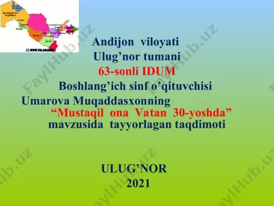 mustaqil ona vatan 30-yoshda taqdimoti — PPT