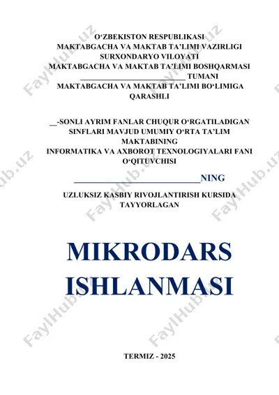 summativ va formativ baholash usullari — DOCX