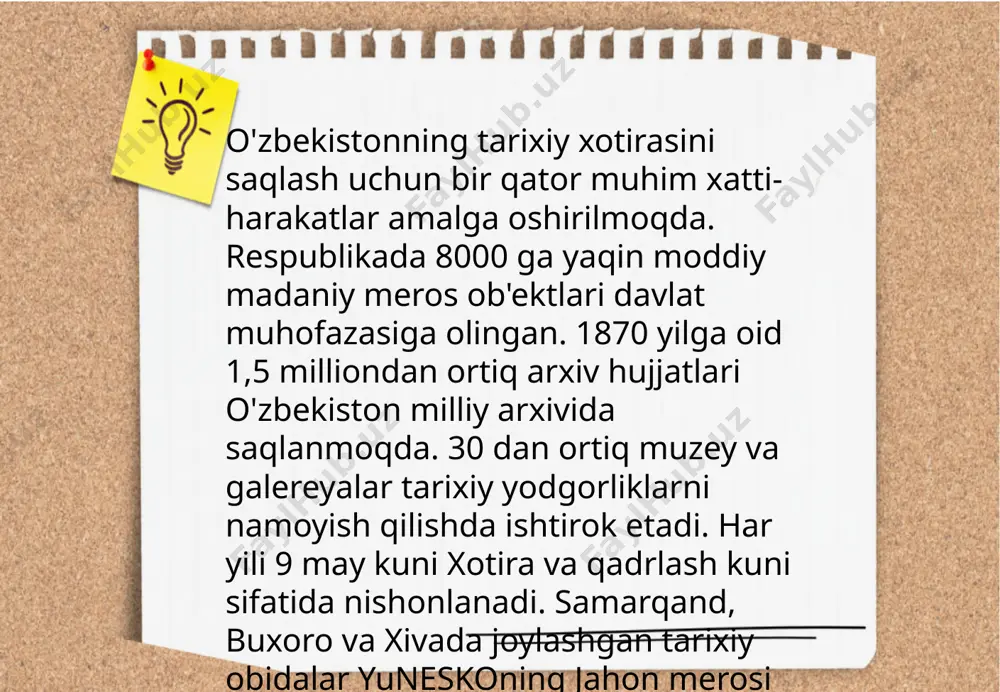 tarixiy xotirasiz kelajak yo‘q i.karimov asariga taqdimot - Page 5