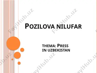 press in uzbekistan — PPTX