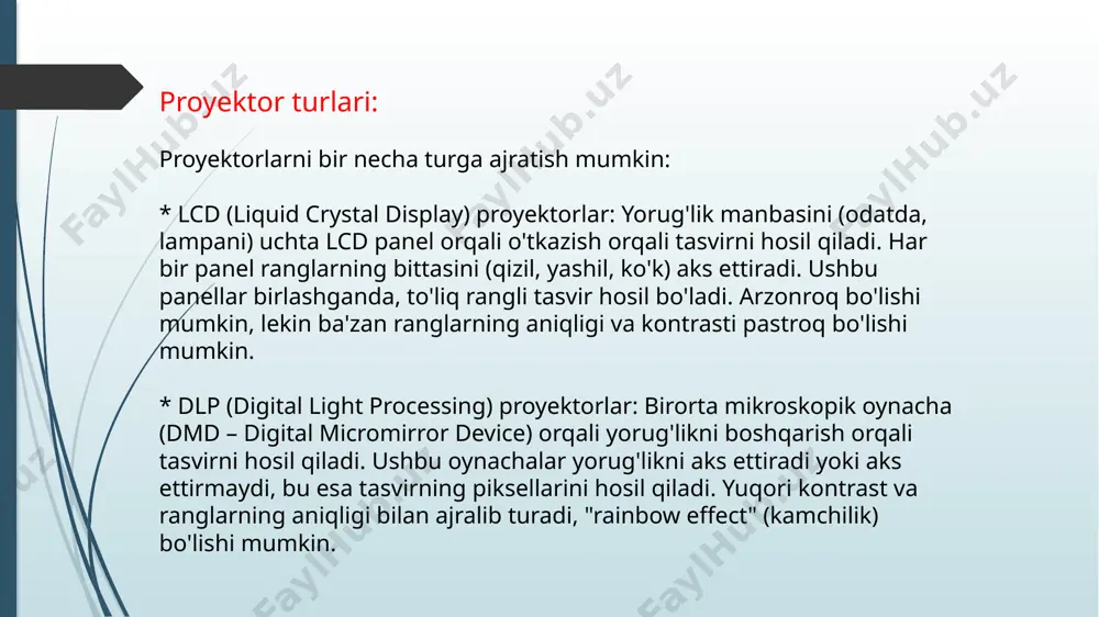 proyektorlar va ularning turlari. multimediali proyektorlar - Page 5