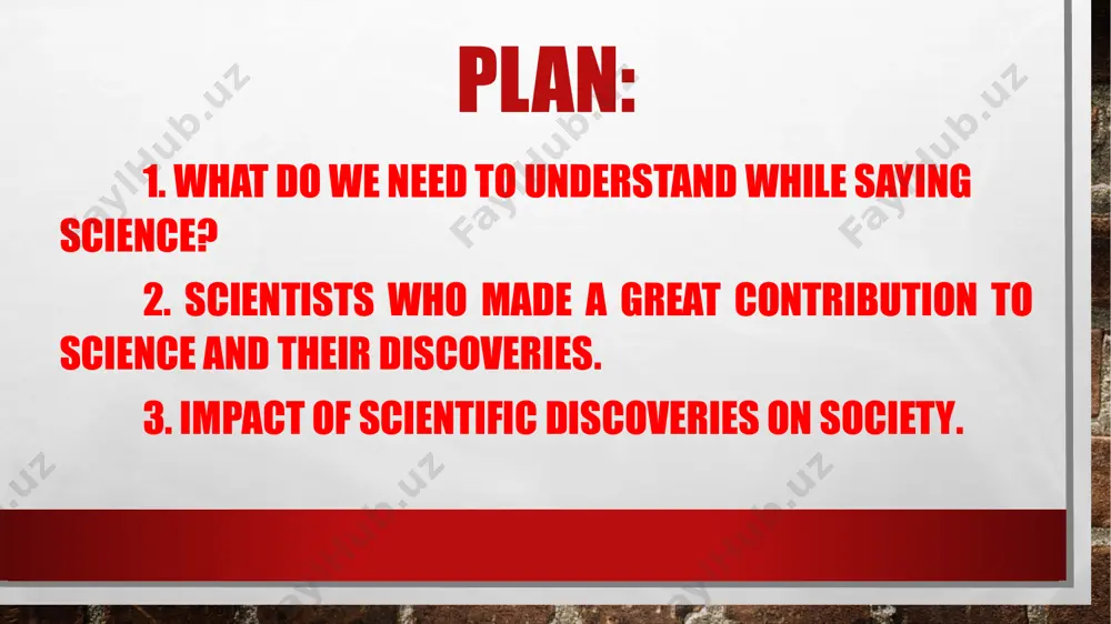 hone was intruding, that is why he did not have one in his workplace. conclusion scientific activity has both theoretical and practical aspects. the theoretical aspect is to disseminate and enrich knowledge about processes and phenomena, their regularities, and to highlight ideas and theories. the practical aspect, in turn, involves the disclosure of the practical and material and production use of science. together, these aspects of research stimulate the creation of new technologies, equipment, etc. all this leads to the development of production. references 1. cambridge dictionary. cambridge university press. retrieved 27 september 2023. 2. a short history of science to the 19th century. streeter press. p. 35. 3. encyclopedia britannica 4. oxford dictionary of national biography thank you for your attention image3.jpg image4.jpeg image5.jpeg image6.jpg image7.jpeg image8.jpeg image9.jpg image10.jpg image11.jfif image12.jpg portrait of isaac newton with spectrum /docprops/thumbnail.jpeg
