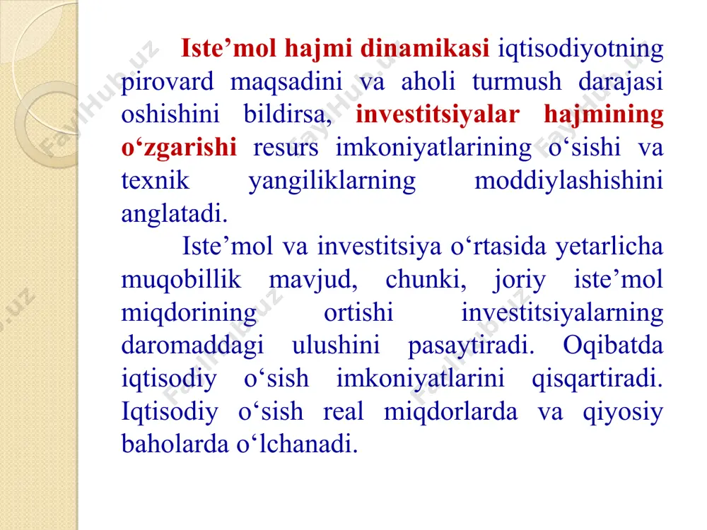 ning natijalaridir. 3.1.1-jadval takror ishlab chiqarish omillari va iqtisodiy o‘sish o‘rtasidagi oddiy va murakkab bog‘liqliklar shakllarining asosiy xususiyatlari eng asosiy xususiyatlar bog‘liqliklar xususiyatlari bir taraflama ko‘p taraflama bog‘liqliklarning asosiy ma’nolari yo‘naltirilgan bog‘liqlik bir taraflama ko‘p taraflama bog‘liqlikning vaqtli xususiyatlari vaqtiga mos kelmaydi bir vaqtda bog‘liqliklar ma’nosi texnik-iqtisodiy ijtimoiy-iqtisodiy bog‘liklik shakllari sabab-oqibat birga faoliyat ko‘rsatuvchi amalda qo‘llashga yaroqligi bog‘liqlikni oddiy ko‘rinishda bera oladimi ha yo‘q eng asosiy xususiyatlar bog‘liqliklar xususiyatlari bir taraflama ko‘p taraflama bog‘liqliklarning asosiy ma’nolari yo‘naltirilgan bog‘liqlik bir taraflama ko‘p taraflama bog‘liqlikning vaqtli xususiyatlari vaqtiga mos kelmaydi bir vaqtda bog‘liqliklar ma’nosi texnik-iqtisodiy ijtimoiy-iqtisodiy bog‘liklik shakllari sabab-oqibat birga faoliyat ko‘rsatuvchi amalda qo‘llashga yaroqligi bog‘liqlikni oddiy ko‘rinishda bera oladimi ha yo‘q takror ishlab chiqarish hamda uning omillari va xususiyatlari o‘rtasidagi chambarchas emas, balki ularning yuzaga kelish sabablarini ham tahlil qilish talab qilinadi. takror ishlab chiqarishning omilli iqtisodiy o‘sishni oddiy iqtisodiy o‘sish konsepsiyasi ko‘p ko‘rsatkichli va ko‘p omilli iqtisodiy o‘sishni murakkab iqtisodiy …