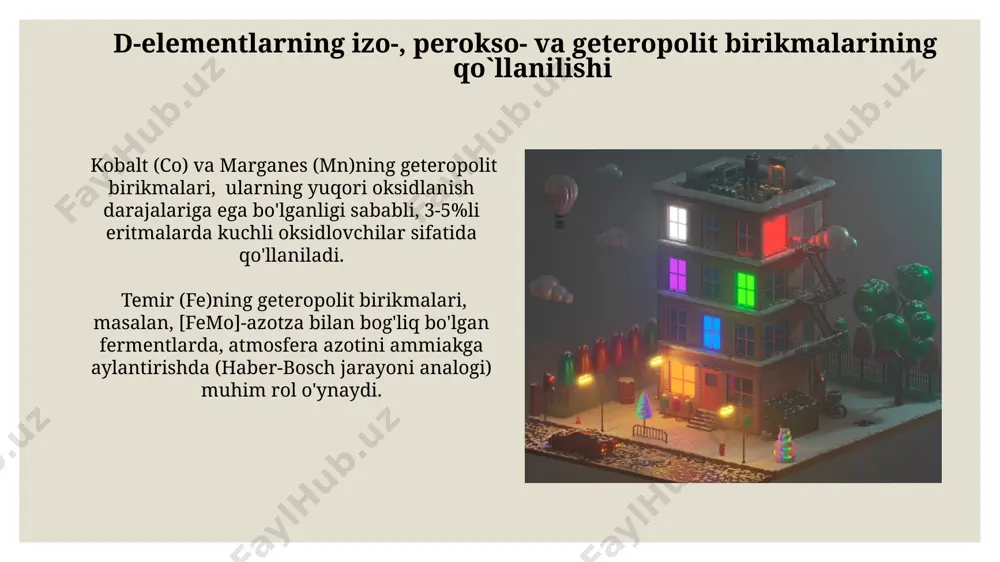 d-elementlarning izo-, perokso- va geteropolit birikmalarining xossalari - Page 4