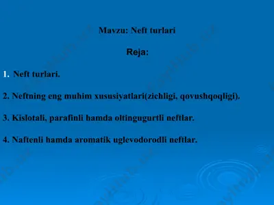 neft turlari — PPT