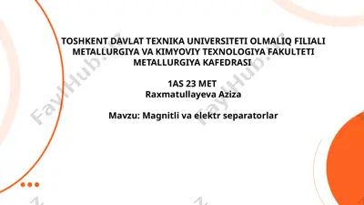 magnitli va elektr separatorlar — PPTX