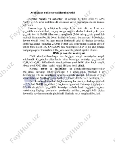 achitqidagi nukleoproteidlarni ajratish — DOCX