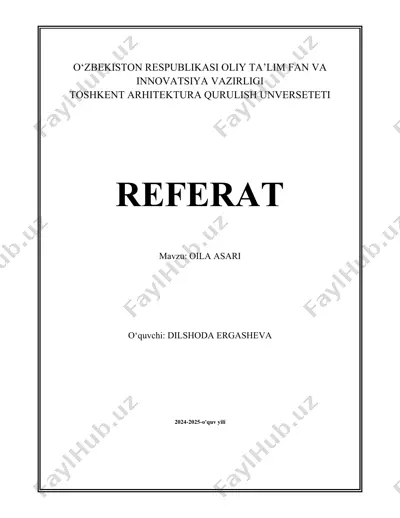 referat "oila asari" — DOCX