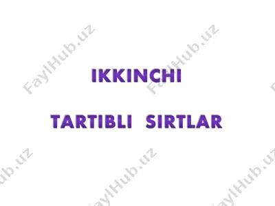 ikkinchi tartibli sirtlar — PDF