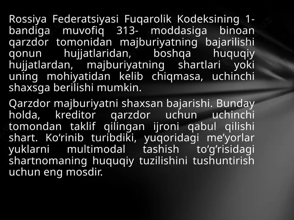 shaxs yo‘lovchining maqomiga ega. o‘zbekiston respublikasi havo kemalari mazkur havo kemalarini tasarruf etuvchi yoki ularning egalari bo‘lgan vazirliklar, davlat qo‘mitalari, idoralar, tashkilotlar va fuqarolar ruxsati bilan yakka halqaro parvozlarni amalga oshirishi mumkin. xorijiy davlat samoviy hududida o‘zbekiston respublikasi fuqaro havo kemasining parvoziga maxsus ruxsatnoma olish uchun so‘rovnomani aviatsiya ma’muriyati, davlat va eksperimental havo kemasining parvozi uchun esa - o‘zbekiston respublikasi tashqi ishlar vazirligi yuboradi. o‘zbekiston respublikasi samoviy hududida milliy va xorijiy havo kemalarining halqaro parvozi vaqtida ushbu kodeksga asoslangan havo kemalaridan foydalanish va parvozlarni bajarishni tartibga soluvchi umumiy qoidalariga amal qilinadi. milliy va xorijiy havo kemalarining o‘zbekiston respublikasi hududidan havoga ko‘tarilishi, shuningdek, ularning o‘zbekiston respublikasi hududiga uchib kirgandan keyingi qo‘unishi halqaro parvozlar uchun ochiq aerodromlarda amalga oshiriladi. samoviy hududda halqaro parvozlar belgilangan havo yo‘llari bo‘ylab bajariladi. havo kemalari o‘zbekiston respublikasi davlat chegarasini o‘zbekiston respublikasi samoviy hududidan foydalanish to‘g‘risidagi nizomda belgilangan tartibda maxsus ajratilgan halqaro havo trassalari yoki havo yo‘lkalari bo‘ylab …